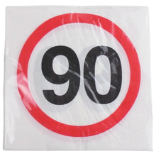 Servietten zum 90. Geburtstag "Verkehrsschild"