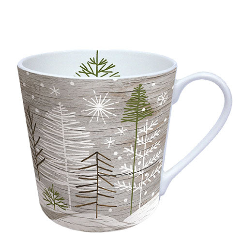 Ambiente® Becher "Bäume auf Holz", 0,4 L