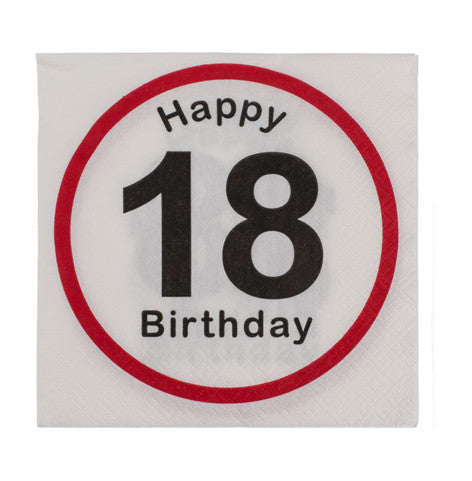 Servietten "Happy Birthday" zum 18. Geburtstag