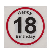 Servietten "Happy Birthday" zum 18. Geburtstag