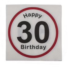 Servietten zum 30. Geburtstag "Happy Birthday", 20 Stück