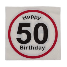 Servietten "Happy Birthday" zum 50. Geburtstag, 20 Stück
