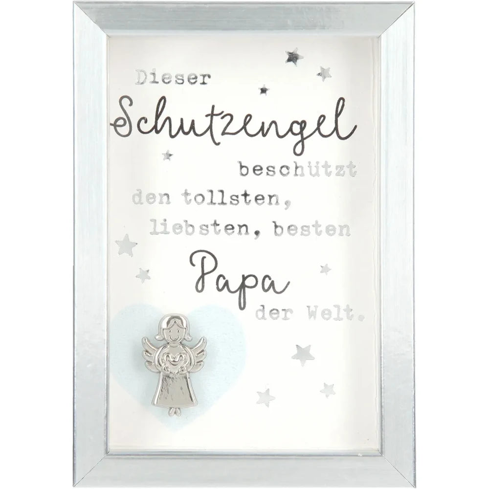 Mini-Bilderrahmen mit Schriftzug "Schutzengel für den Papa"
