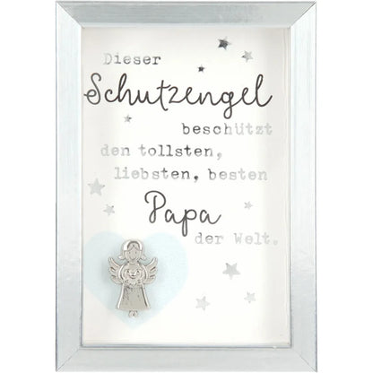 Mini-Bilderrahmen mit Schriftzug "Schutzengel für den Papa"
