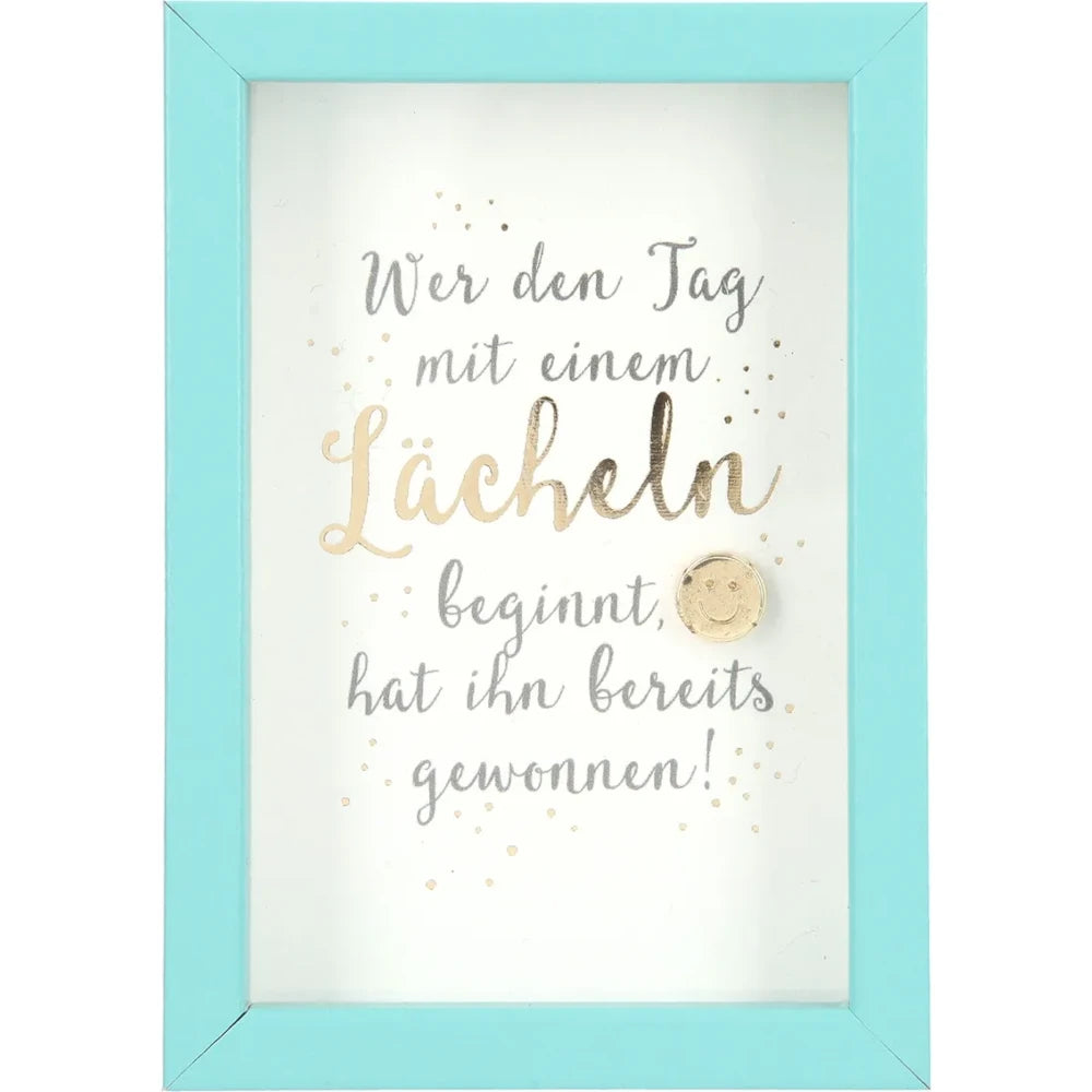 Mini-Bilderrahmen mit Schriftzug "Lächeln"