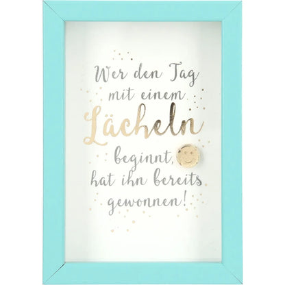 Mini-Bilderrahmen mit Schriftzug "Lächeln"
