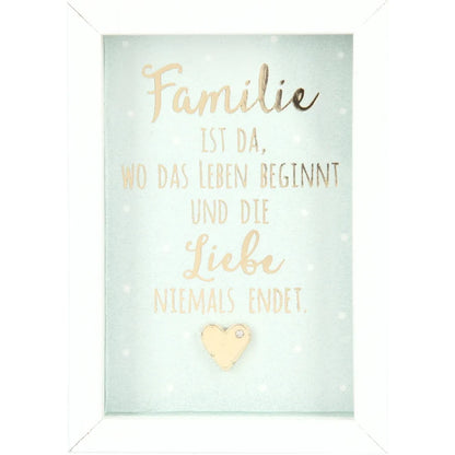 Mini-Bilderrahmen mit Schriftzug "Familie ist..."