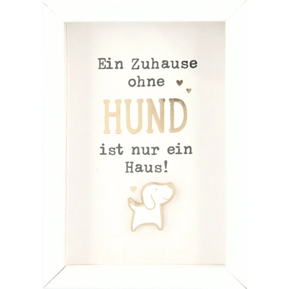 Mini-Bilderrahmen mit Schriftzug "Hund"