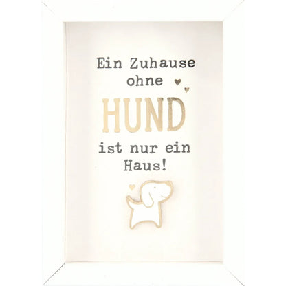 Mini-Bilderrahmen mit Schriftzug "Hund"