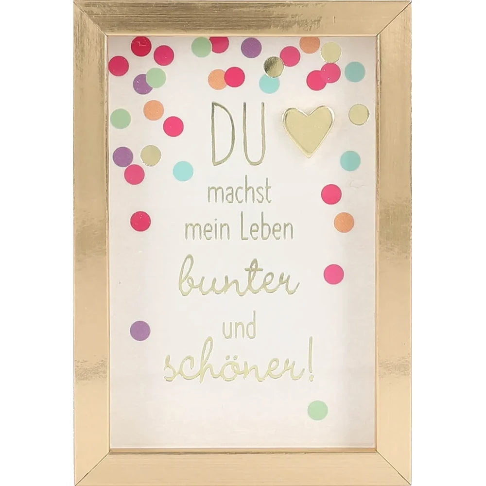 Mini-Bilderrahmen mit Schriftzug "Du"