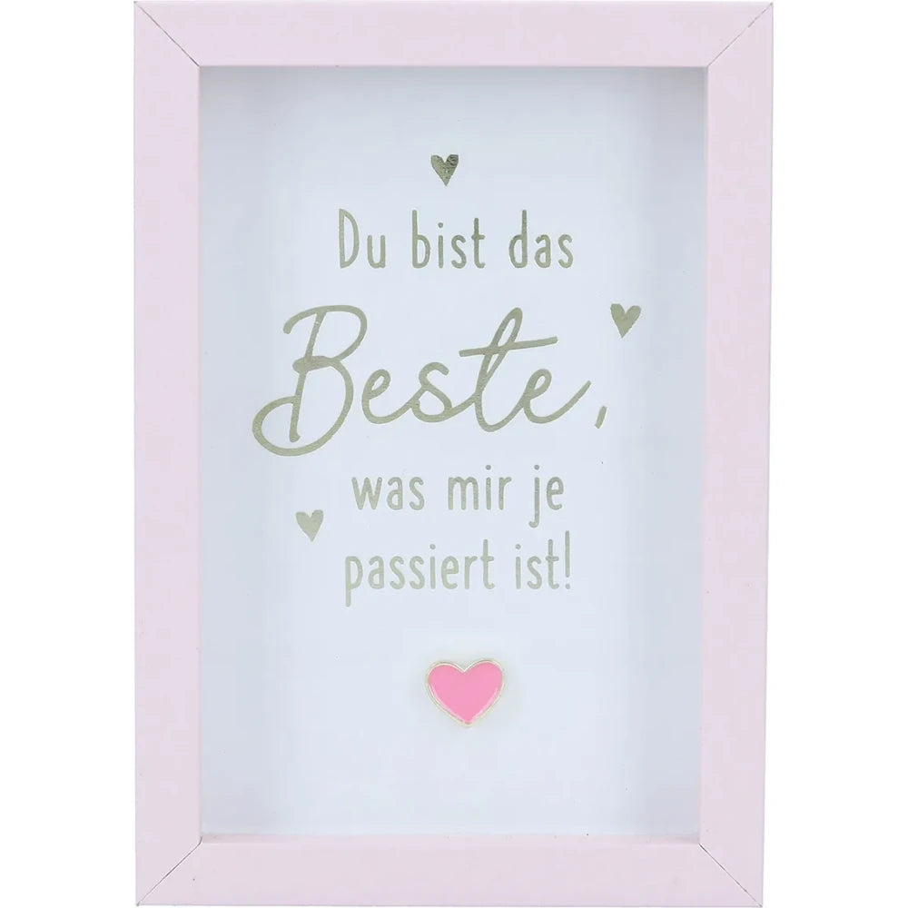Mini-Bilderrahmen mit Schriftzug "Das Beste"