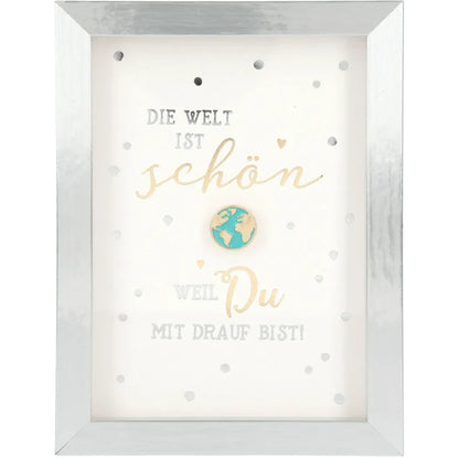 Mini-Bilderrahmen mit Schriftzug "Die Welt"