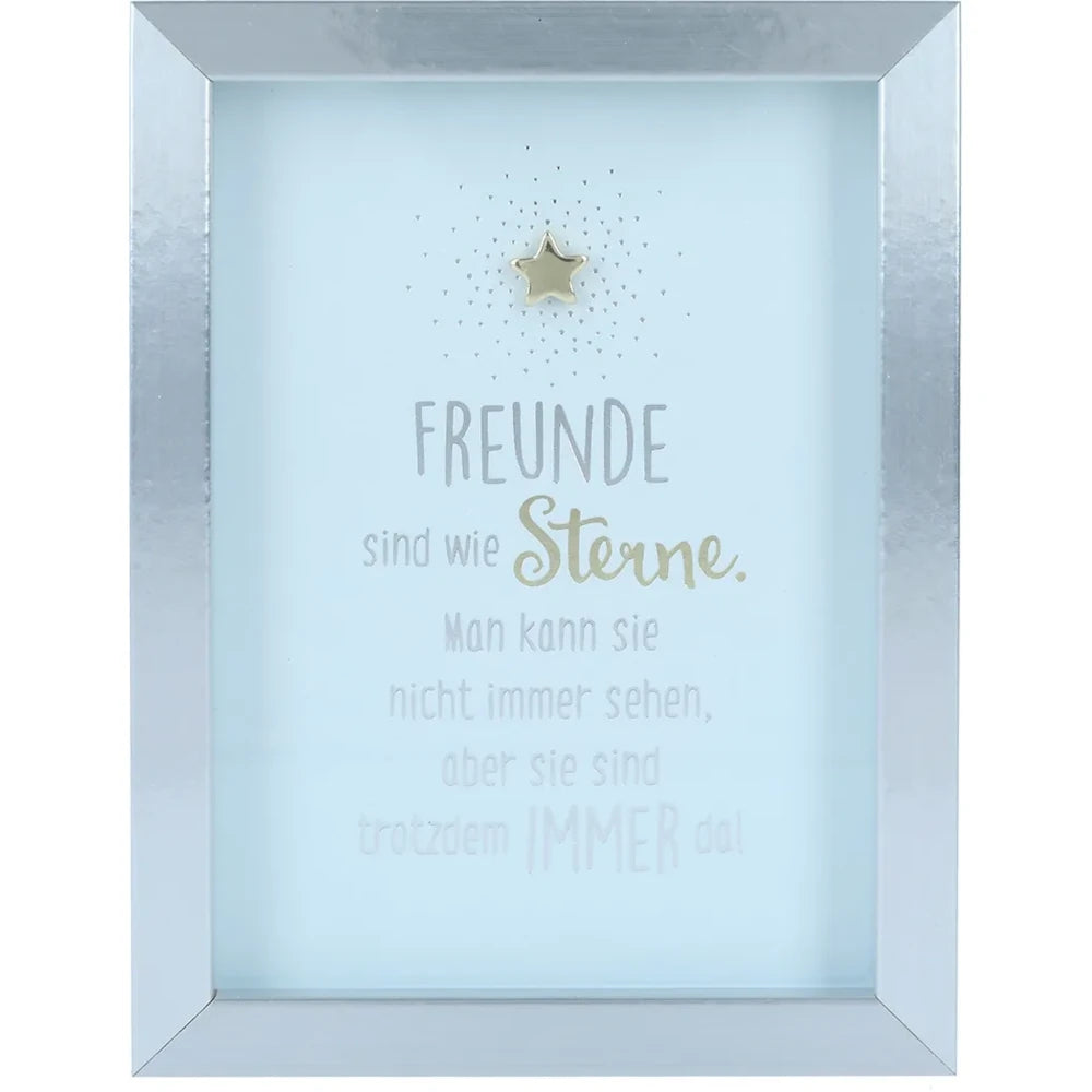 Mini-Bilderrahmen "Freunde sind wie Sterne" Silber