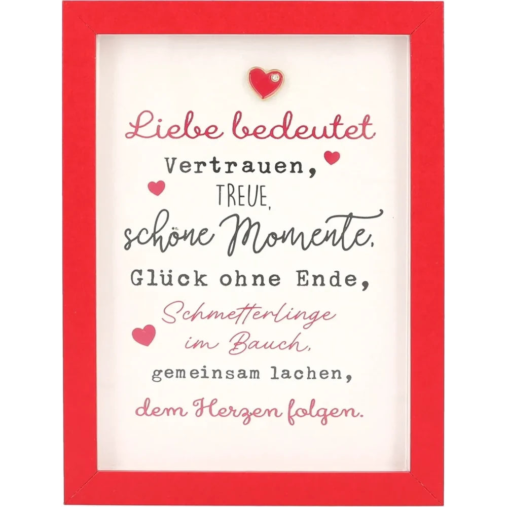 Mini-Bilderrahmen mit Schriftzug "Liebe bedeutet..."