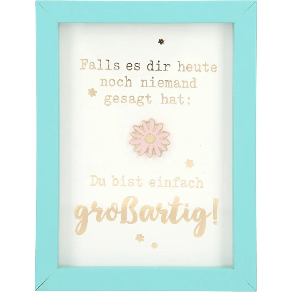 Mini-Bilderrahmen mit Schriftzug "Großartig"