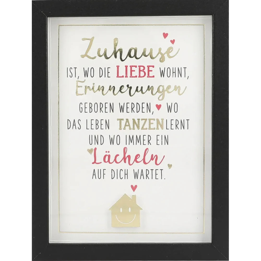 Mini-Bilderrahmen mit Schriftzug "Zuhause ist..."
