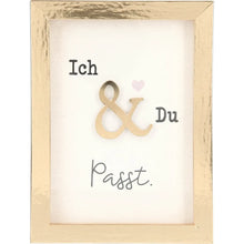 Mini-Bilderrahmen mit Schriftzug "Ich & Du" – Passt