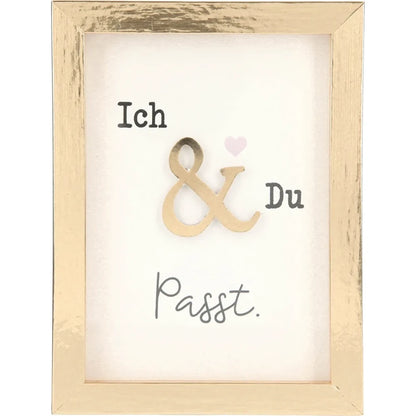 Mini-Bilderrahmen mit Schriftzug "Ich & Du" – Passt