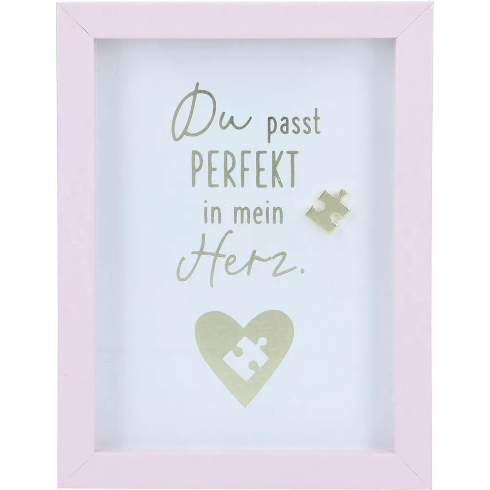 Mini-Bilderrahmen mit Schriftzug "Mein Herz"