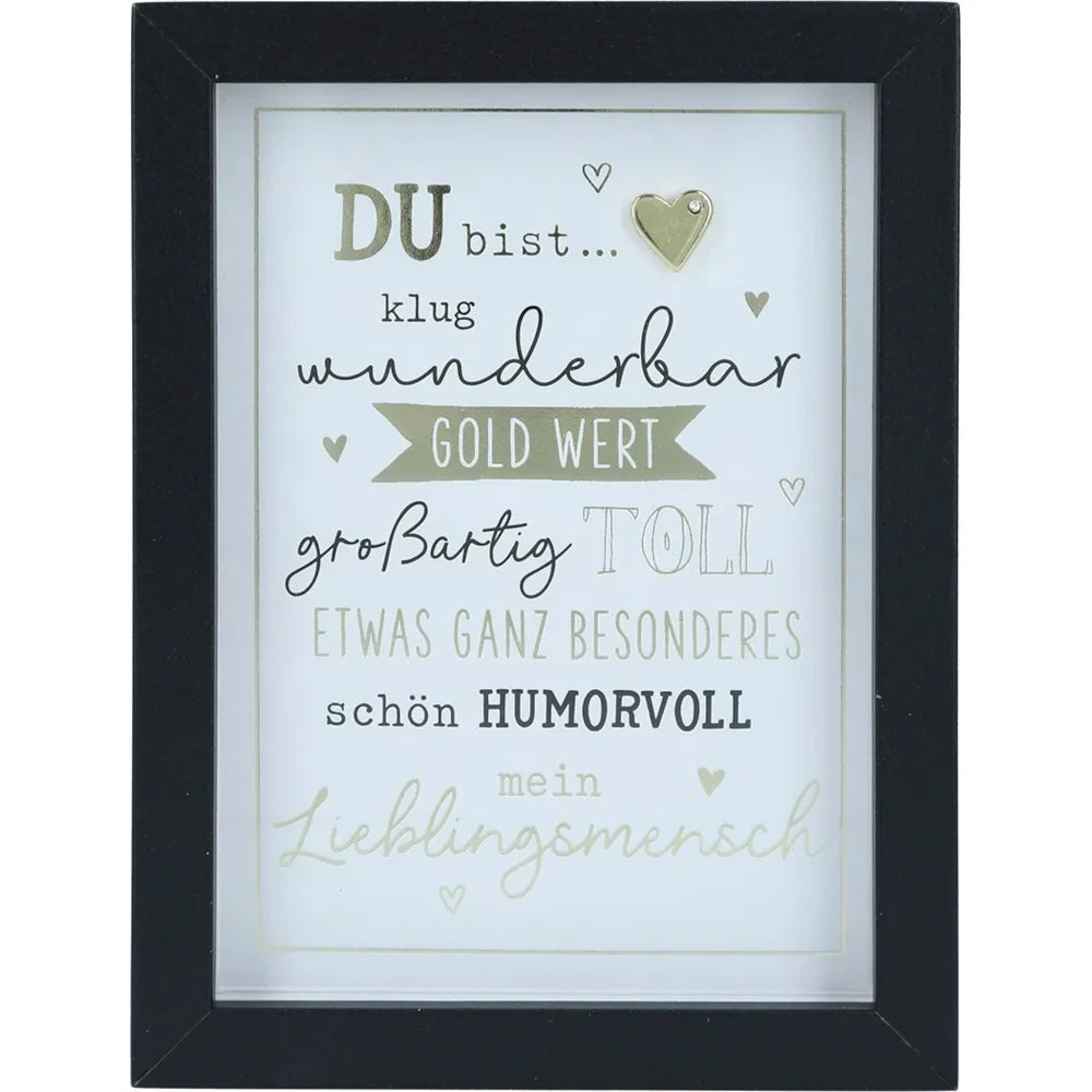 Mini-Bilderrahmen mit Schriftzug "Du bist..." Schwarz