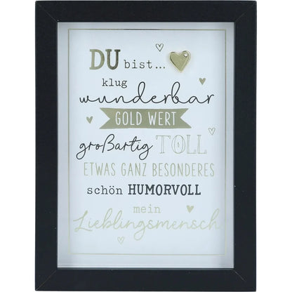 Mini-Bilderrahmen mit Schriftzug "Du bist..." Schwarz