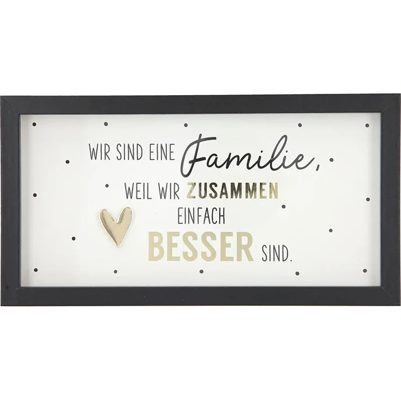 Mini-Bilderrahmen mit Schriftzug "Wir sind eine Familie"