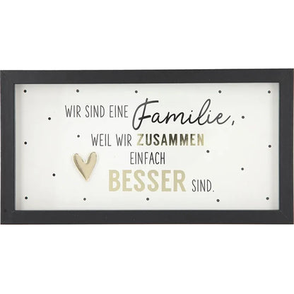 Mini-Bilderrahmen mit Schriftzug "Wir sind eine Familie"
