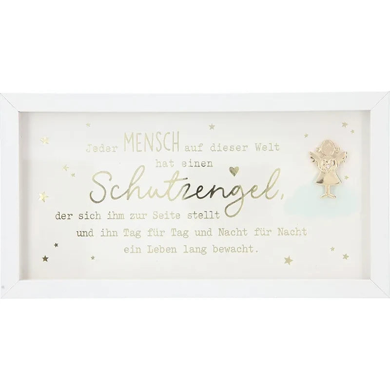 Mini-Bilderrahmen mit Schriftzug "Jeder hat einen Schutzengel"