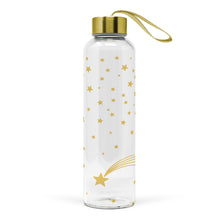 Glasflasche Weihnachtsmotiv mit Sternen und Sternschnuppe