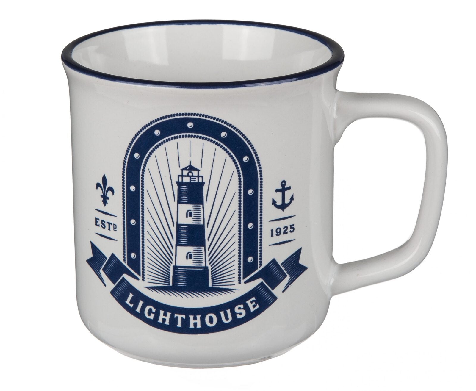 Becher in Emaille-Optik "Leuchtturm"