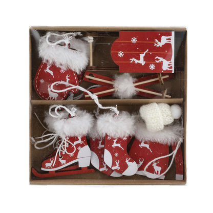 Deko-Hänger "Wintersport" 6er-Set, Groß