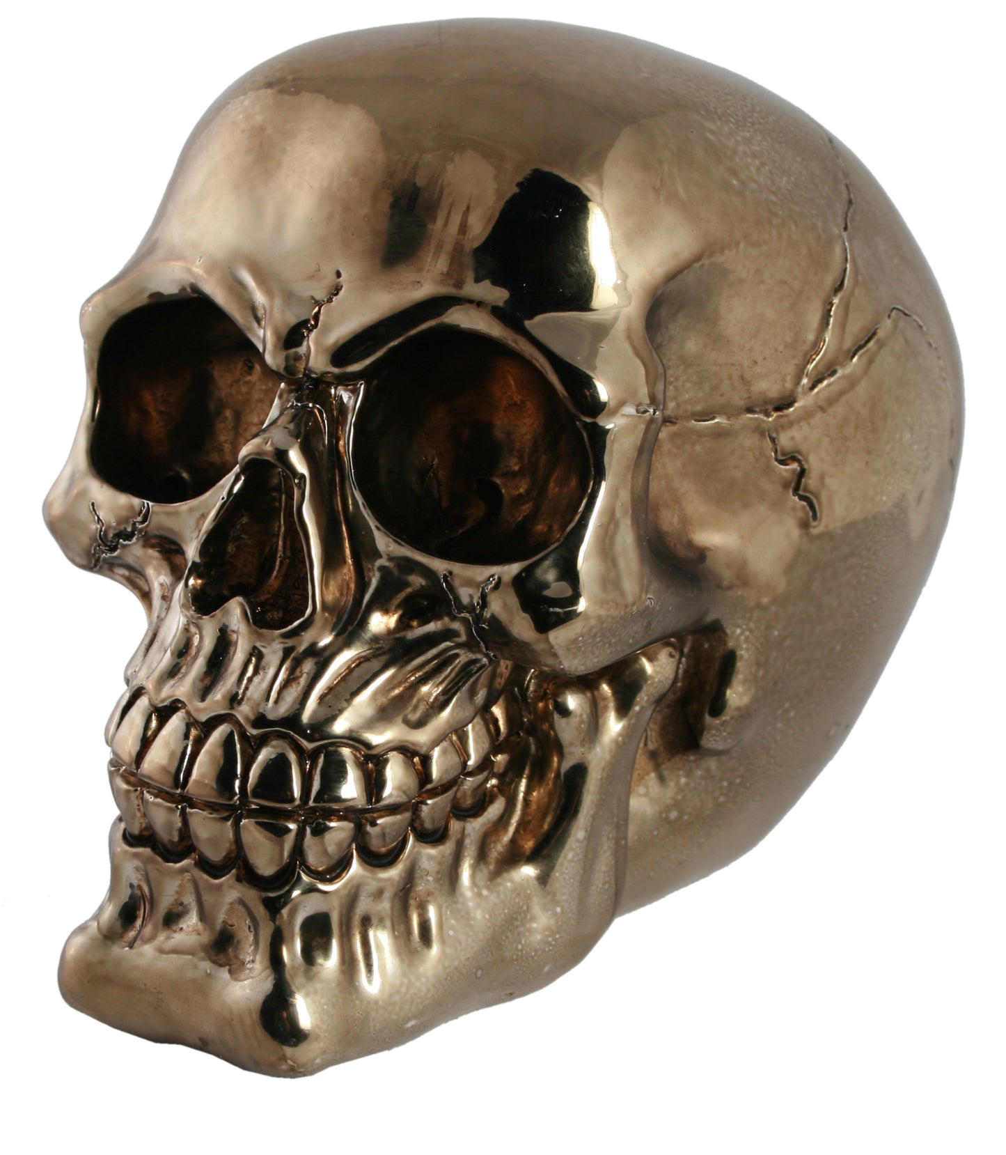 Glänzende Totenkopf-Spardose