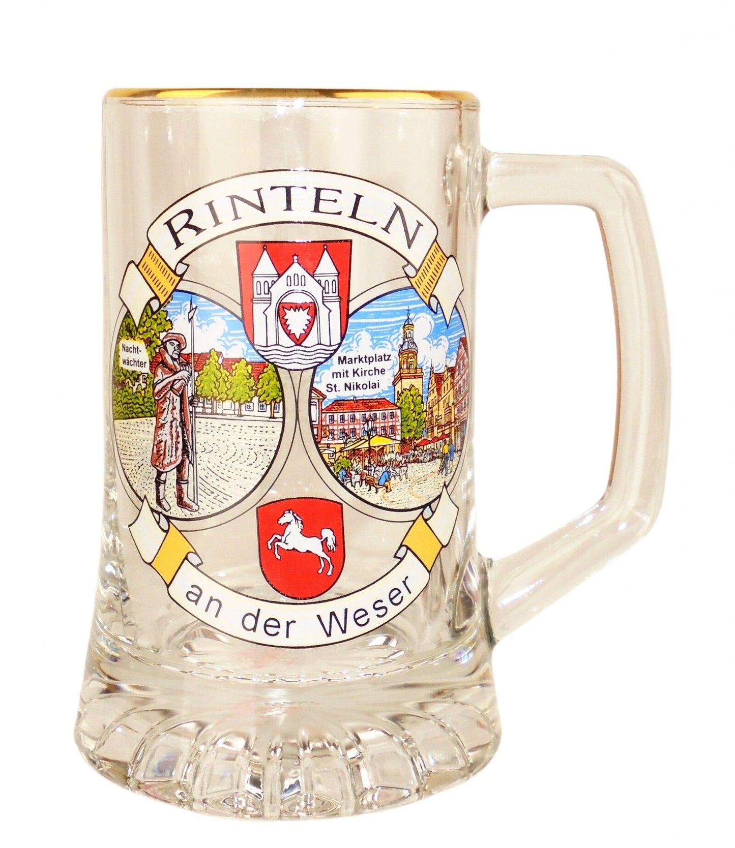 Bierseidel "Rinteln an der Weser" mit Goldrand - 0,2L / 0,4L