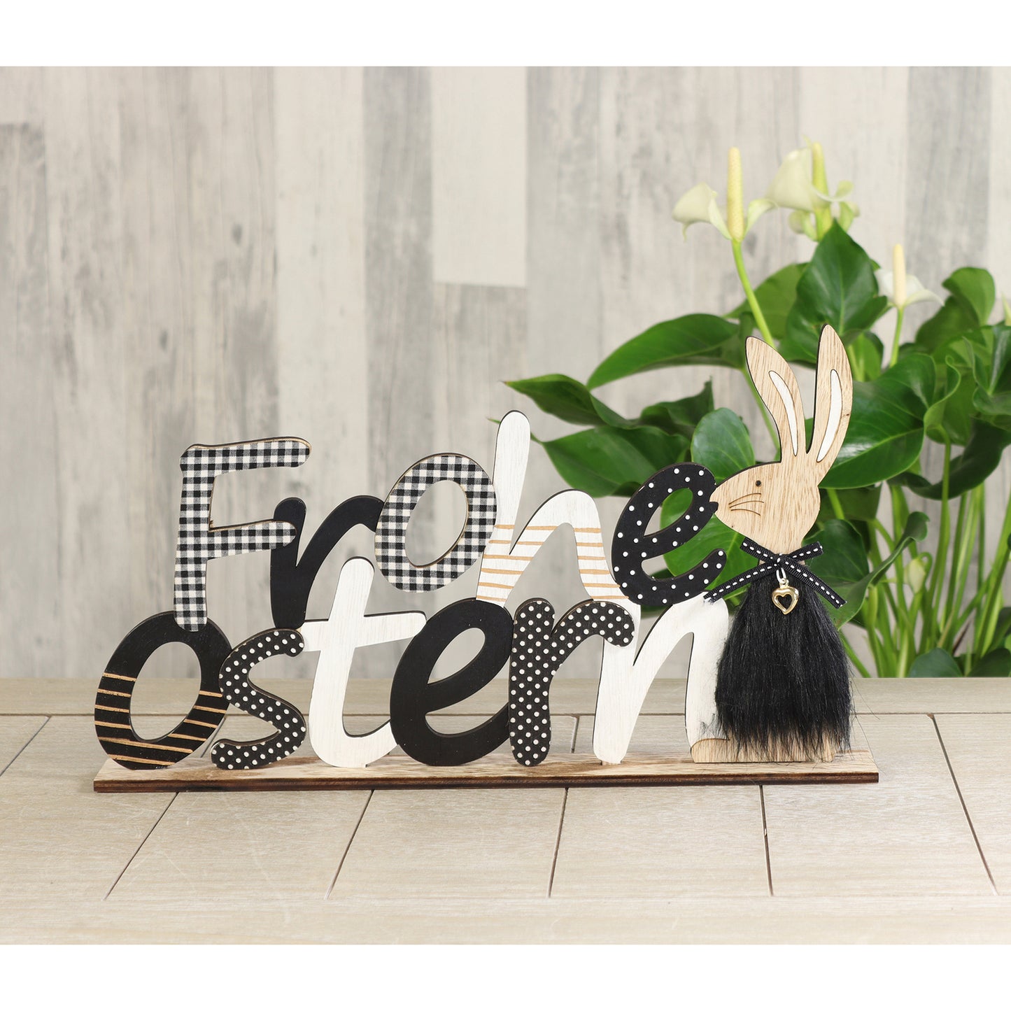 Holz – Schriftzug “Frohe Ostern”