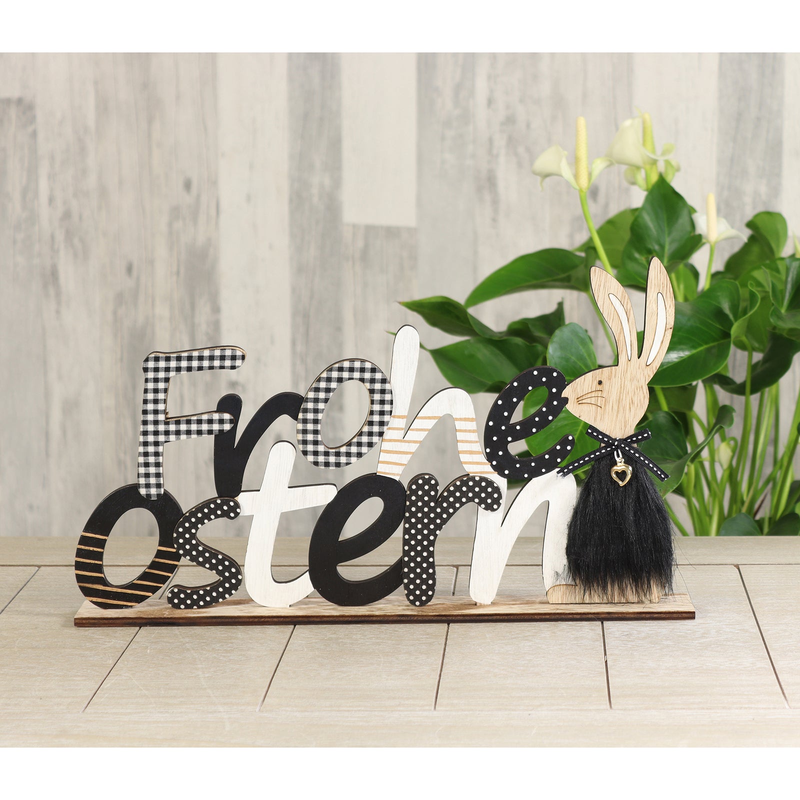 Holz – Schriftzug “Frohe Ostern”