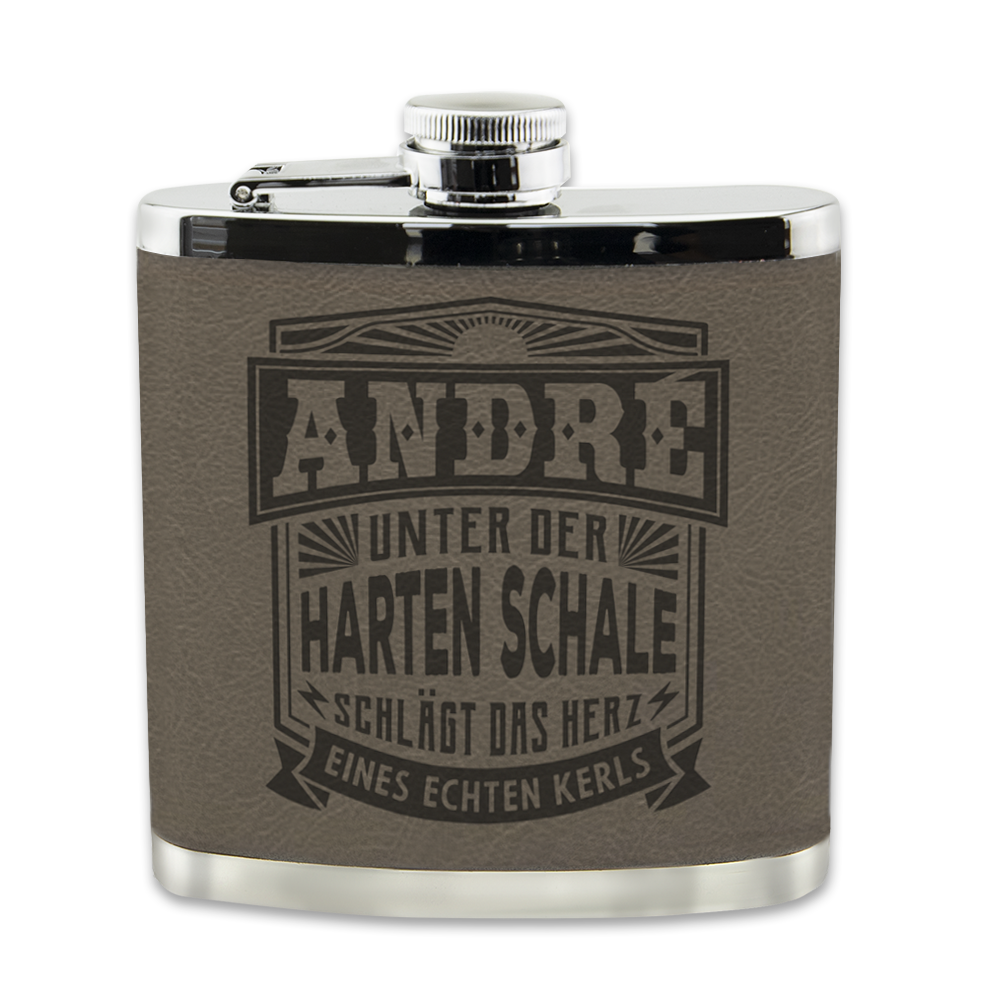 Personalisierter Flachmann "Echter Kerl" mit Namen