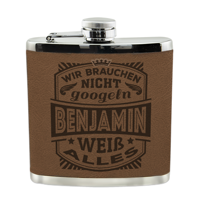 Personalisierter Flachmann "Echter Kerl" mit Namen