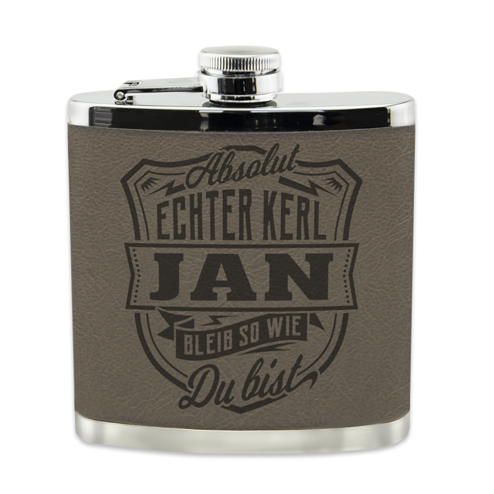 Personalisierter Flachmann "Echter Kerl" mit Namen