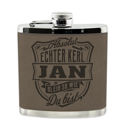 Personalisierter Flachmann "Echter Kerl" mit Namen