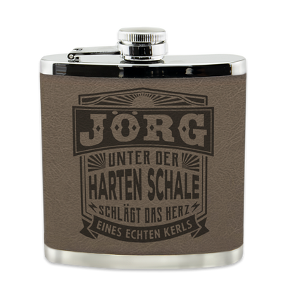 Personalisierter Flachmann "Echter Kerl" mit Namen
