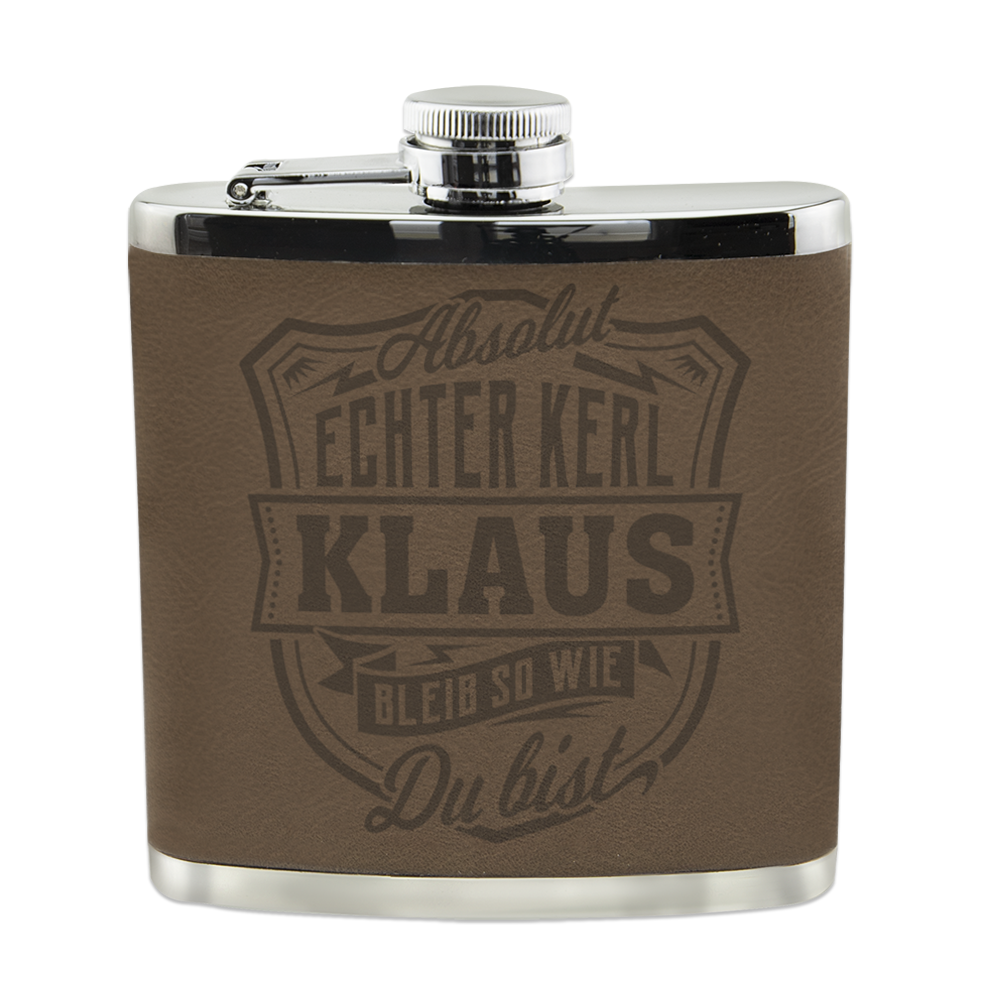 Personalisierter Flachmann "Echter Kerl" mit Namen