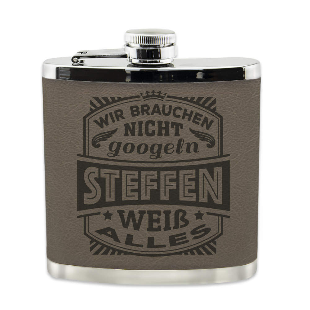Personalisierter Flachmann "Echter Kerl" mit Namen