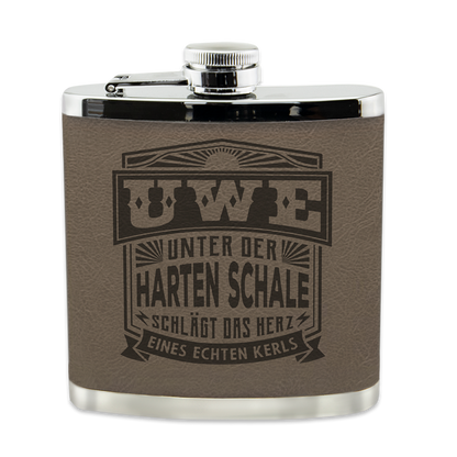 Personalisierter Flachmann "Echter Kerl" mit Namen