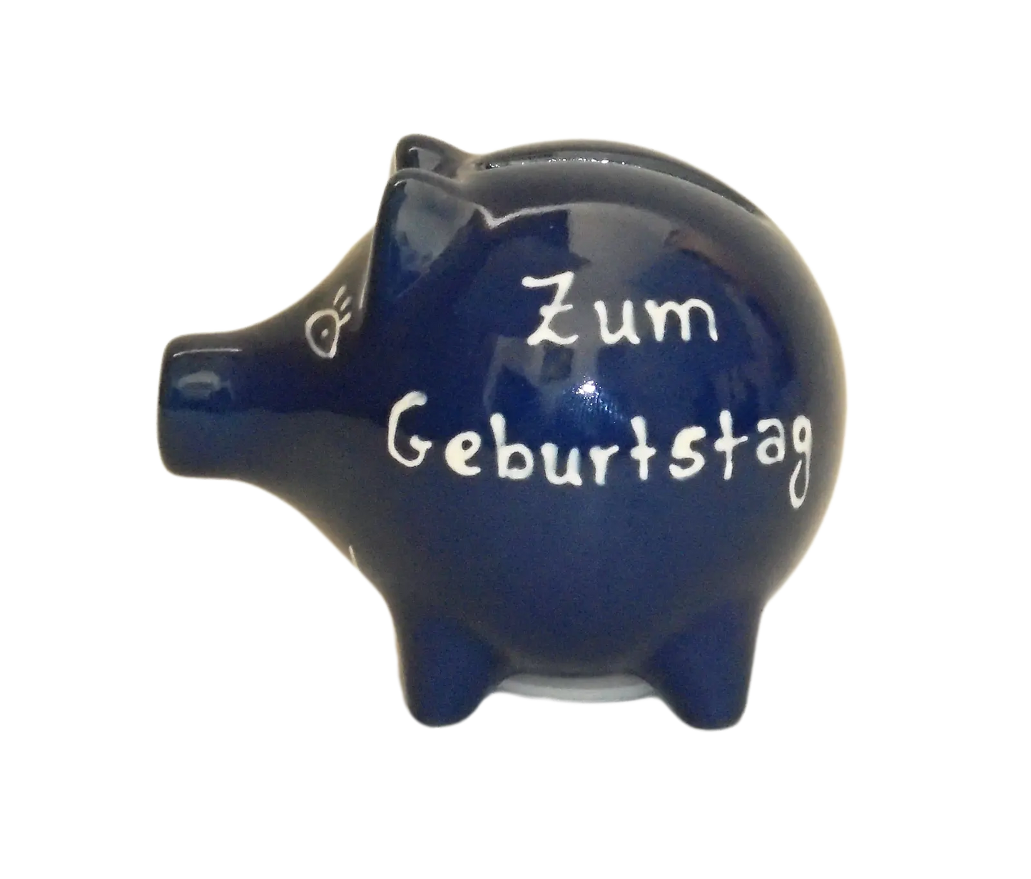 Handgemachtes Sparschwein mit Wunschnamen - Bunzlau, mit weißer Schrift