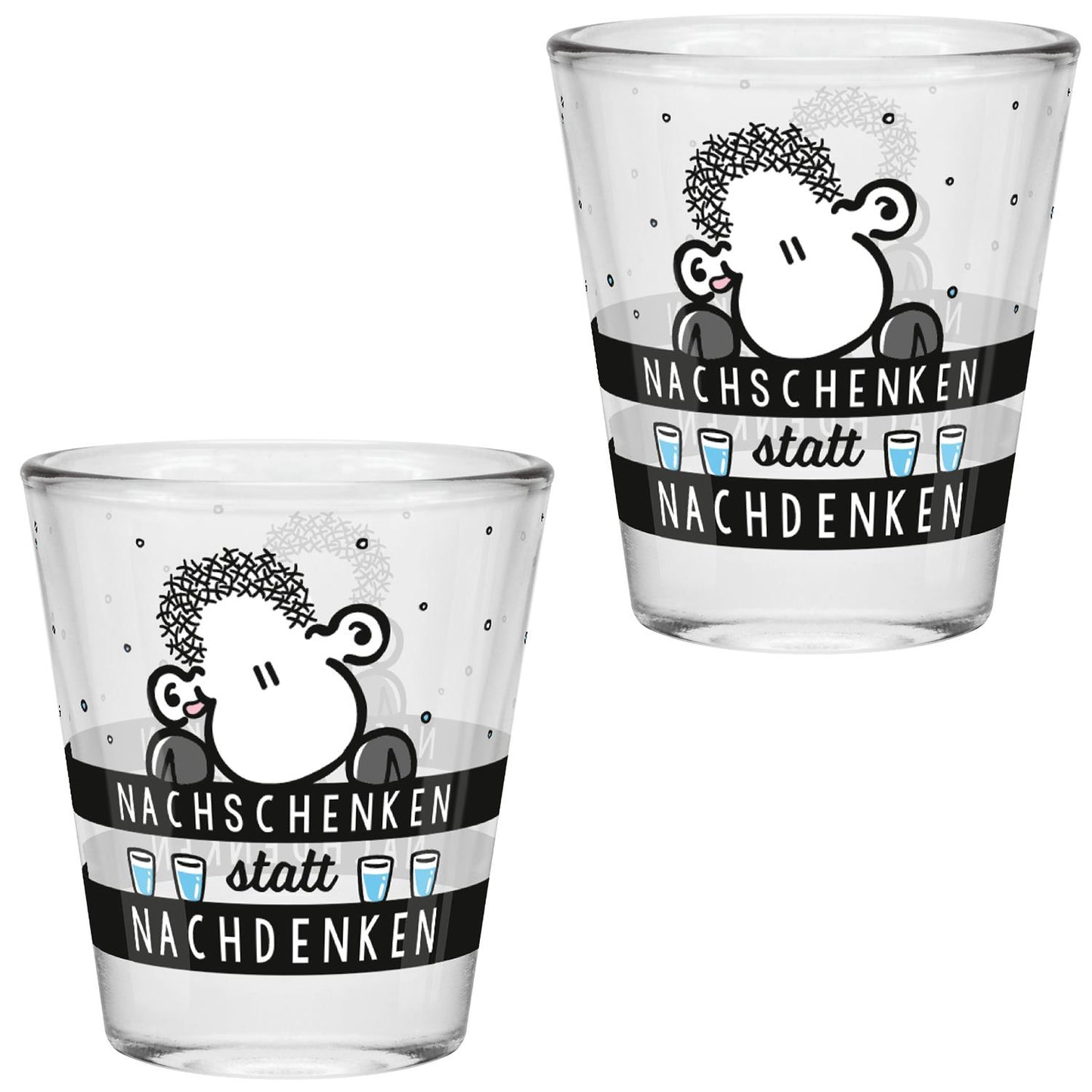 Sheepworld Schnapsglas "Nachschenken statt Nachdenken"