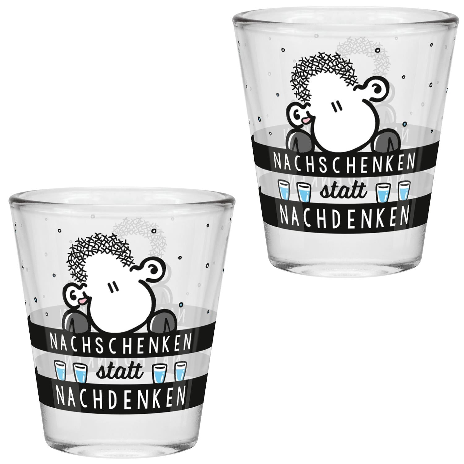 Sheepworld Schnapsglas "Nachschenken statt Nachdenken"