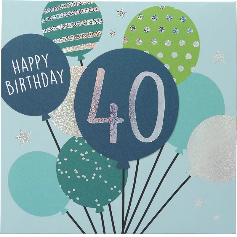 Pop-up-Musikkarte "Happy Birthday 40" mit Licht-Effekt