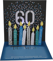 Pop-up-Musikkarte "60 Happy Birthday" mit Licht-Effekt
