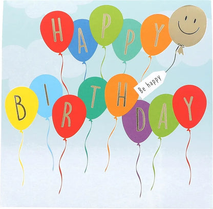 Pop-Up Musikkarte "Happy Birthday" Luftballons mit Licht-Effekt