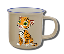 Handgemachte Tasse "Tiger" mit Wunschname